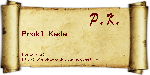 Prokl Kada névjegykártya